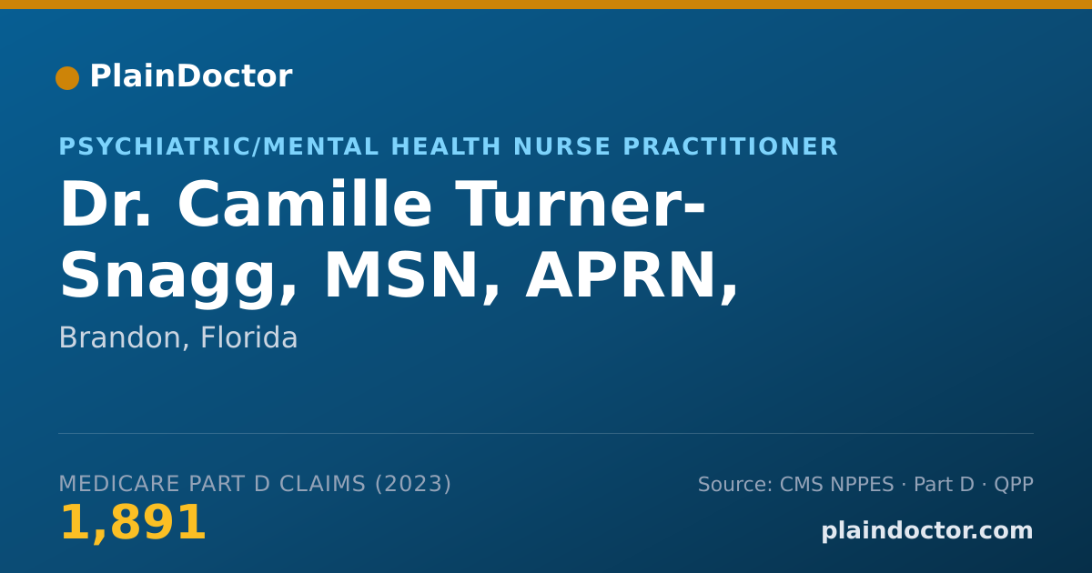 Shareable card for Camille Turner- Snagg, MSN, APRN, PMHNP-BC - Psychiatric/Mental Health Nurse Practitioner, Brandon, FL