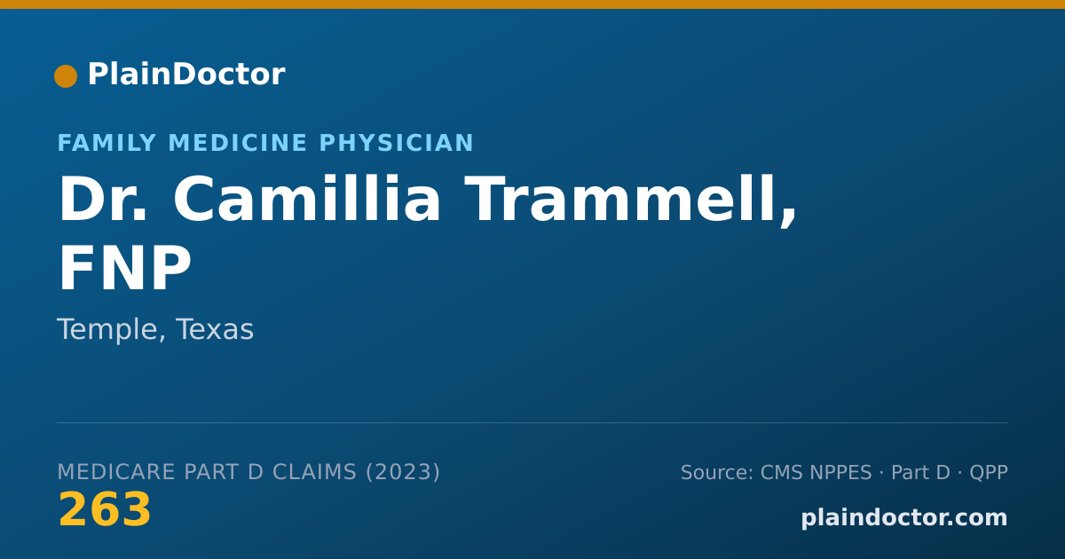 Shareable card for Camillia Trammell, FNP - Family Medicine Physician, Temple, TX