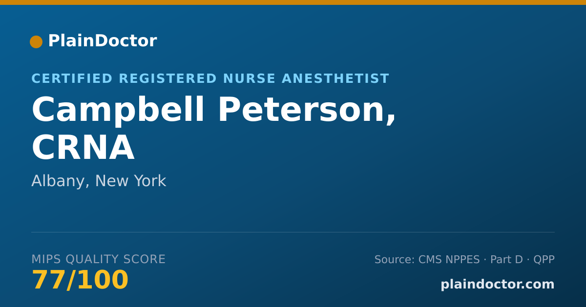 Shareable card for Campbell Peterson, CRNA - Certified Registered Nurse Anesthetist, Albany, NY