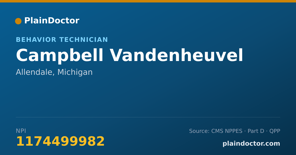 Shareable card for Campbell Vandenheuvel - Behavior Technician, Allendale, MI