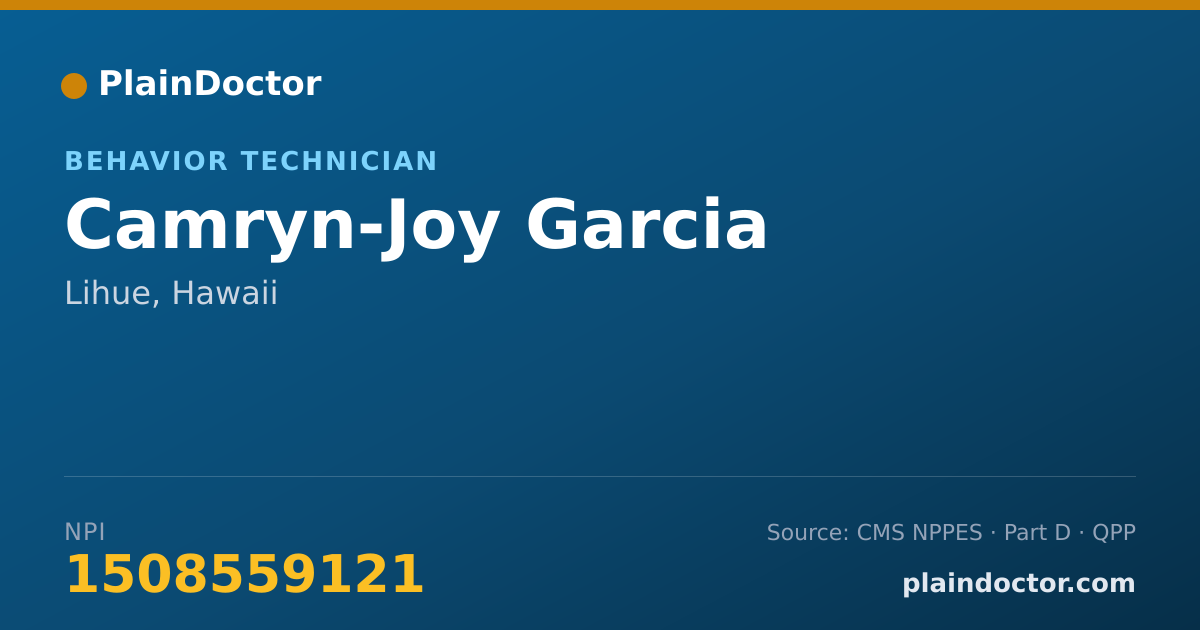 Shareable card for Camryn-Joy Garcia - Behavior Technician, Lihue, HI