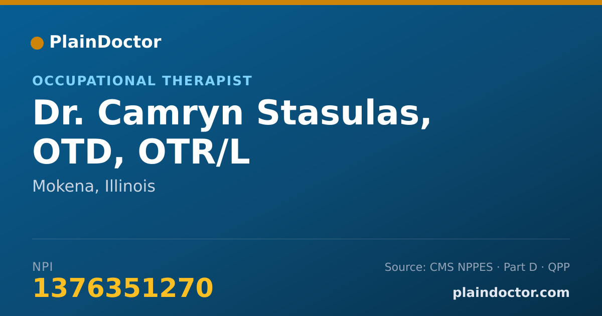 Shareable card for Camryn Stasulas, OTD, OTR/L - Occupational Therapist, Mokena, IL