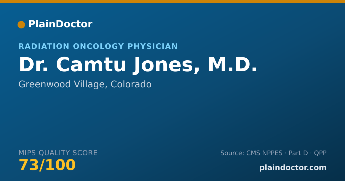 Shareable card for Camtu Jones, M.D. - Radiation Oncology Physician, Greenwood Village, CO