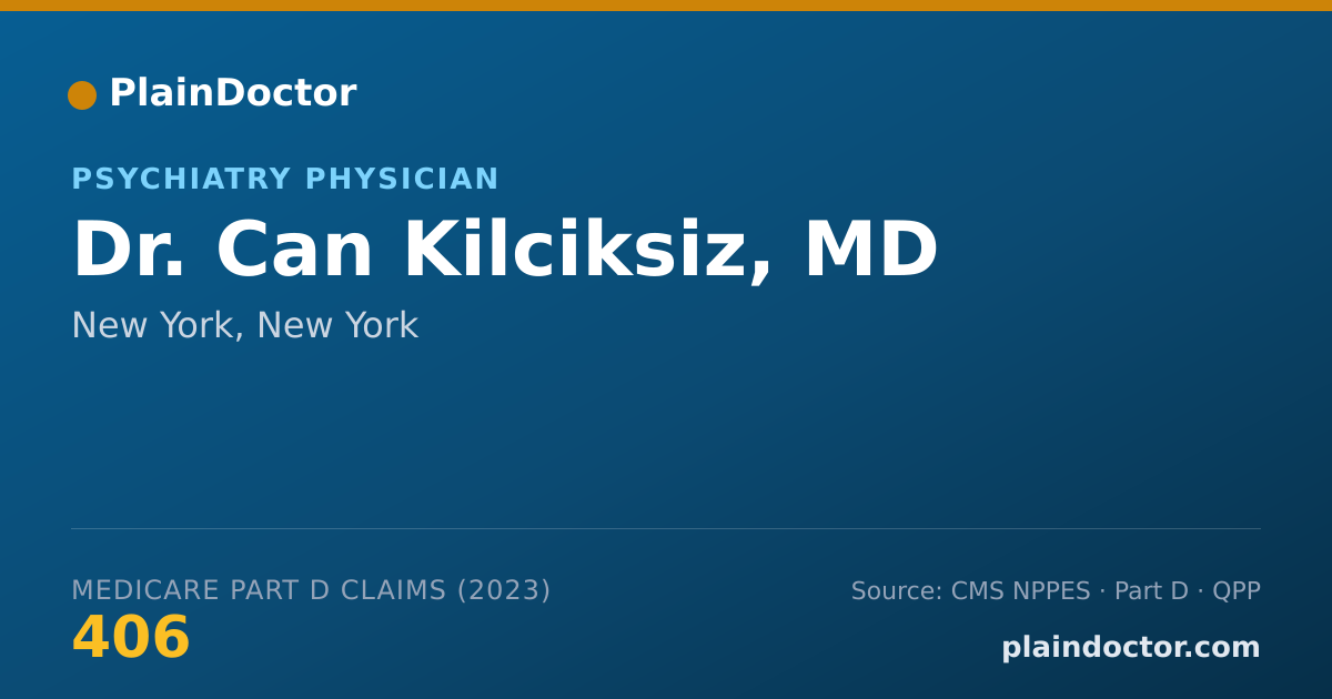 Shareable card for Can Kilciksiz, MD - Psychiatry Physician, New York, NY