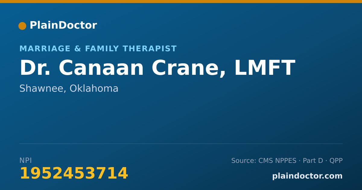 Shareable card for Canaan Crane, LMFT - Marriage & Family Therapist, Shawnee, OK