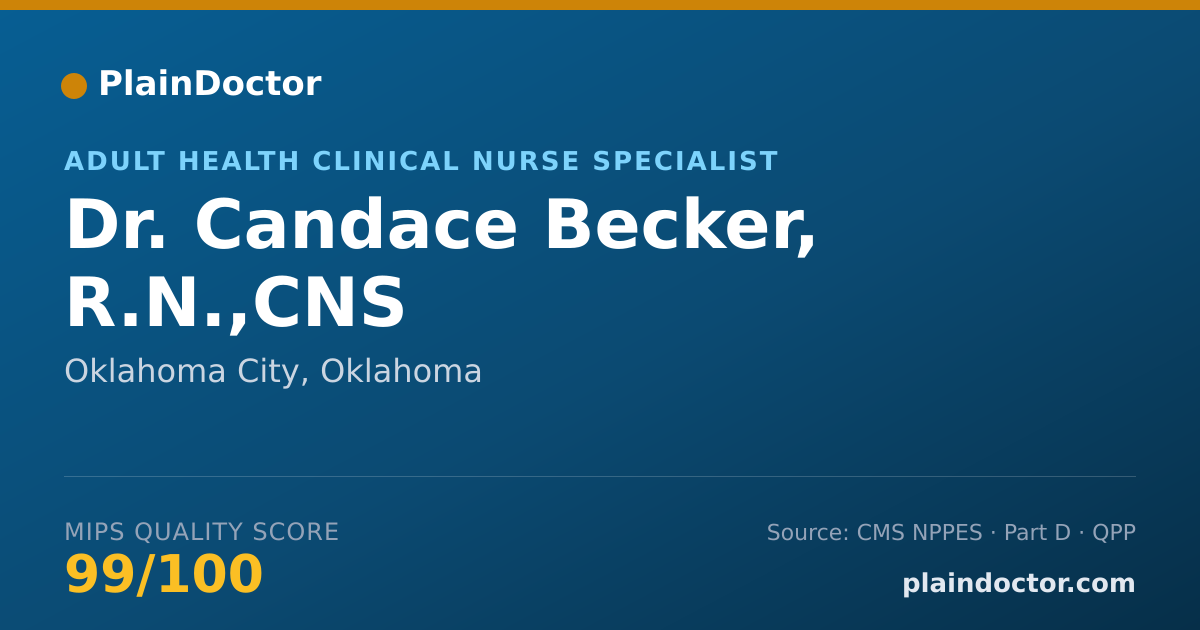 Shareable card for Candace Becker, R.N.,CNS - Adult Health Clinical Nurse Specialist, Oklahoma City, OK