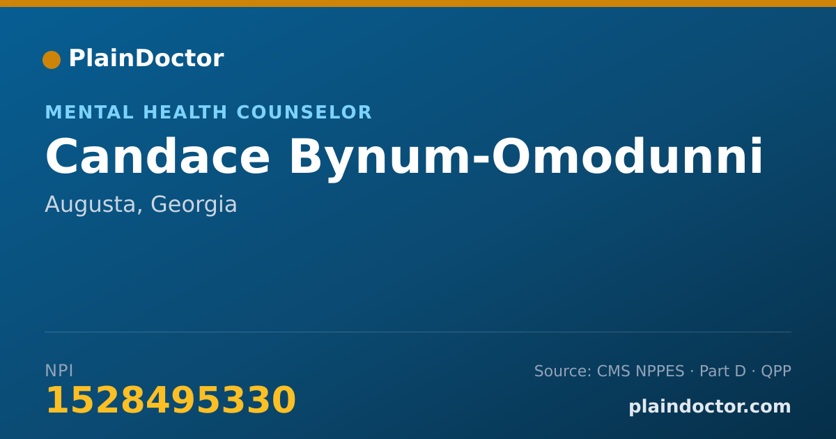 Shareable card for Candace Bynum-Omodunni - Mental Health Counselor, Augusta, GA