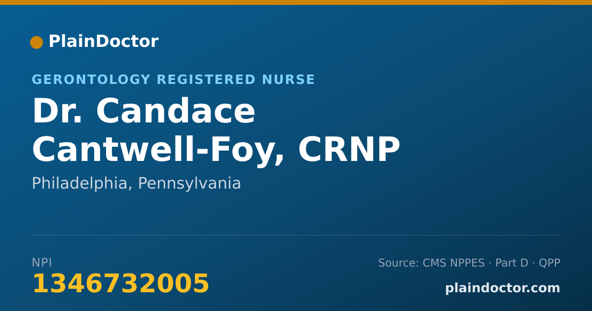 Shareable card for Candace Cantwell-Foy, CRNP - Gerontology Registered Nurse, Philadelphia, PA