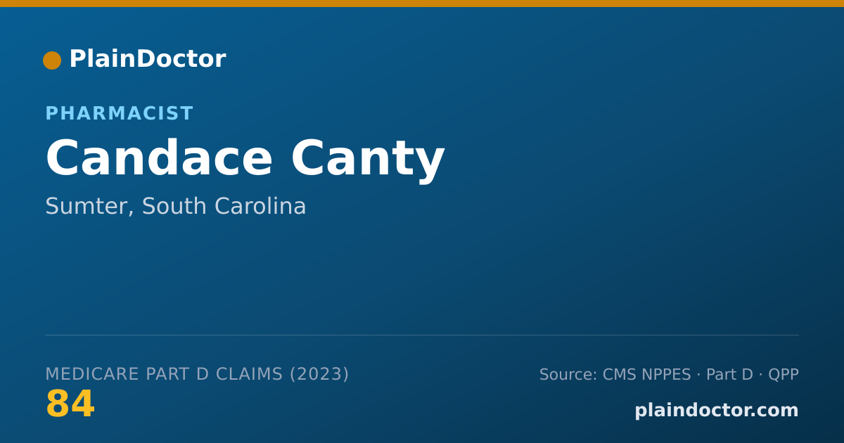 Shareable card for Candace Canty - Pharmacist, Sumter, SC