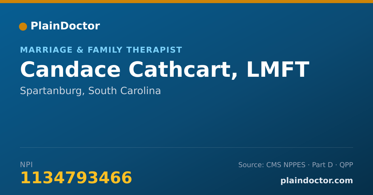 Shareable card for Candace Cathcart, LMFT - Marriage & Family Therapist, Spartanburg, SC