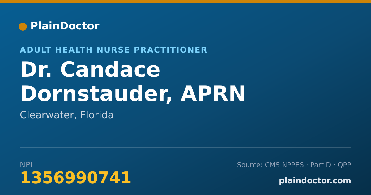 Shareable card for Candace Dornstauder, APRN - Adult Health Nurse Practitioner, Clearwater, FL