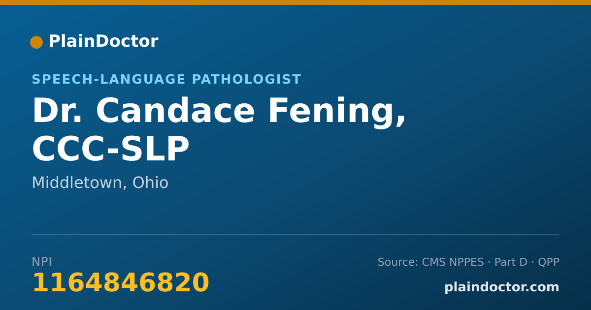 Shareable card for Candace Fening, CCC-SLP - Speech-Language Pathologist, Middletown, OH