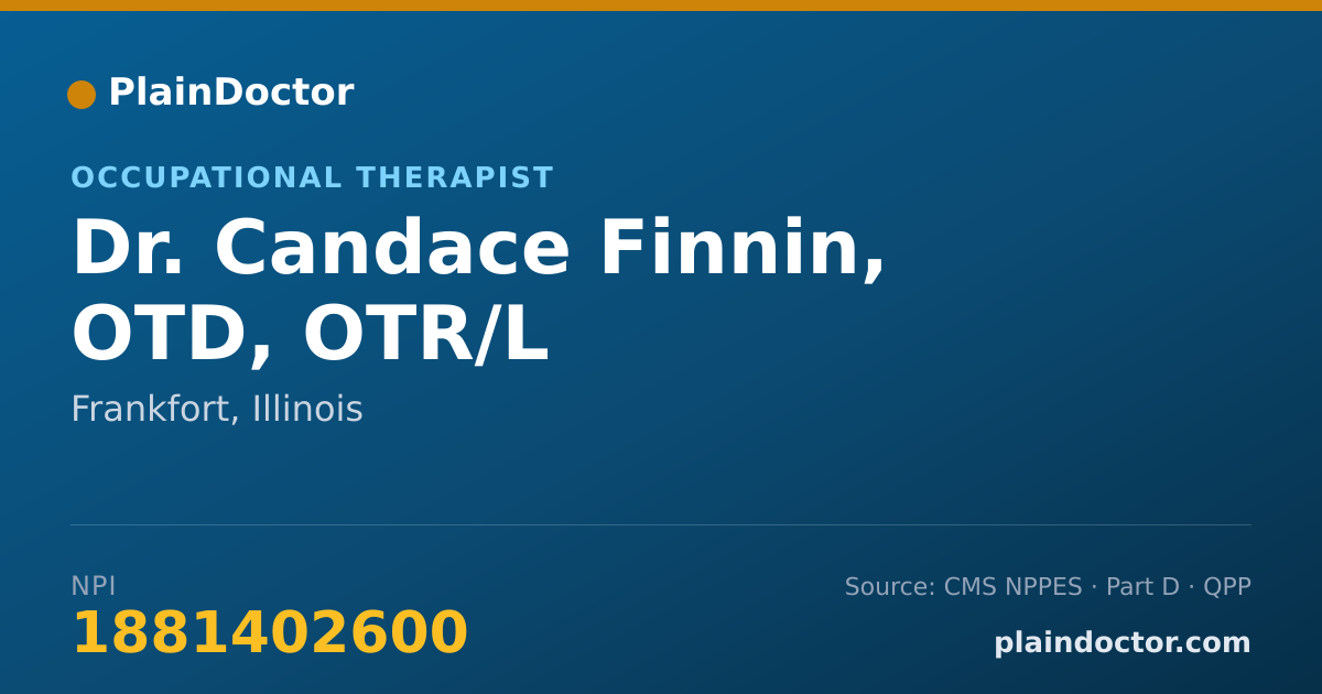 Shareable card for Candace Finnin, OTD, OTR/L - Occupational Therapist, Frankfort, IL