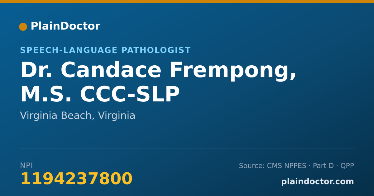 Shareable card for Candace Frempong, M.S. CCC-SLP - Speech-Language Pathologist, Virginia Beach, VA