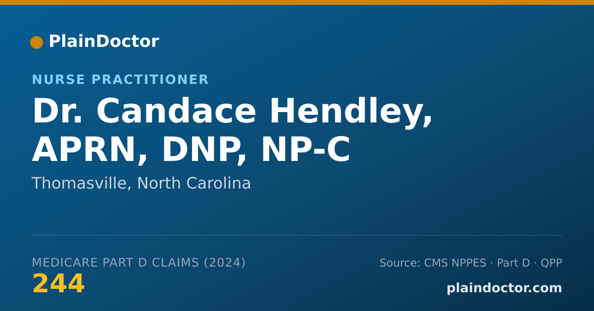 Shareable card for Candace Hendley, APRN, DNP, NP-C - Nurse Practitioner, Thomasville, NC