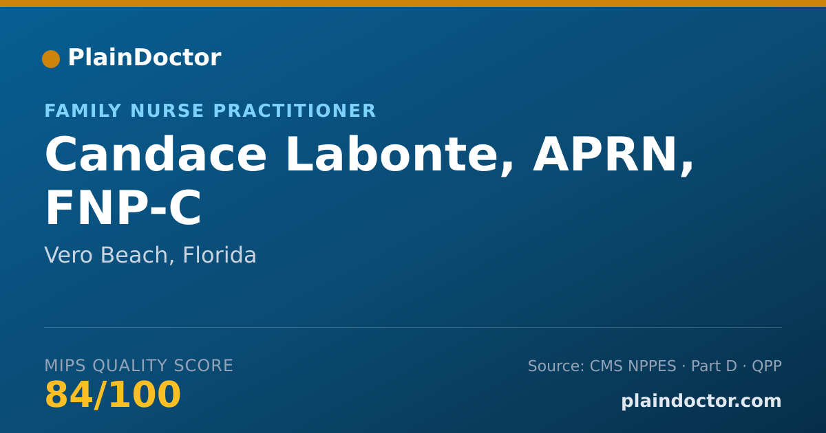 Shareable card for Candace Labonte, APRN, FNP-C - Family Nurse Practitioner, Vero Beach, FL