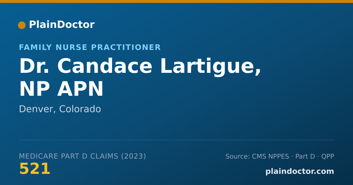 Shareable card for Candace Lartigue, NP APN - Family Nurse Practitioner, Denver, CO