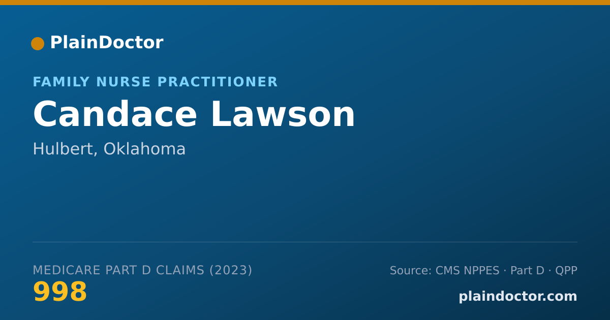 Shareable card for Candace Lawson - Family Nurse Practitioner, Hulbert, OK