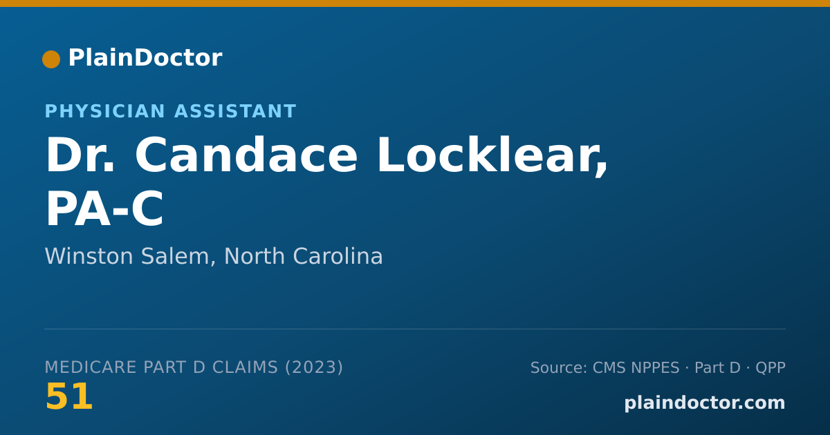 Shareable card for Candace Locklear, PA-C - Physician Assistant, Winston Salem, NC