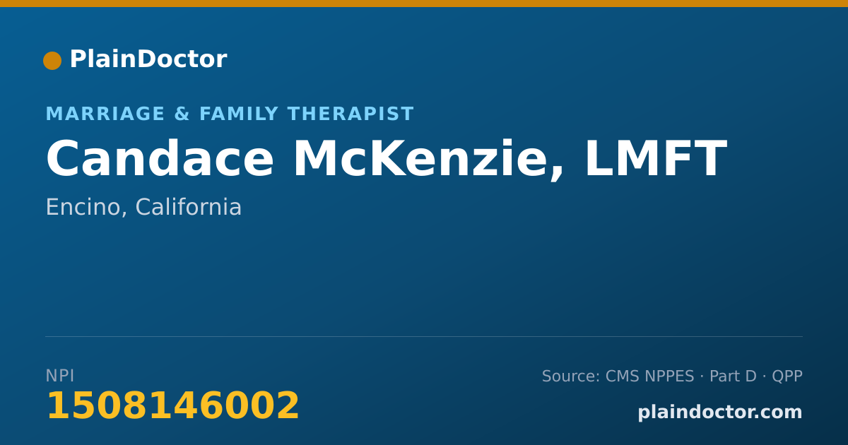 Shareable card for Candace McKenzie, LMFT - Marriage & Family Therapist, Encino, CA