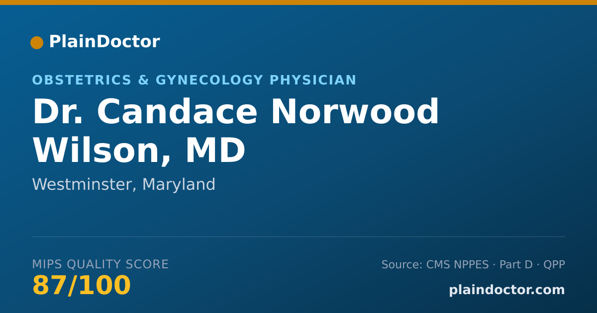 Shareable card for Candace Norwood Wilson, MD - Obstetrics & Gynecology Physician, Westminster, MD