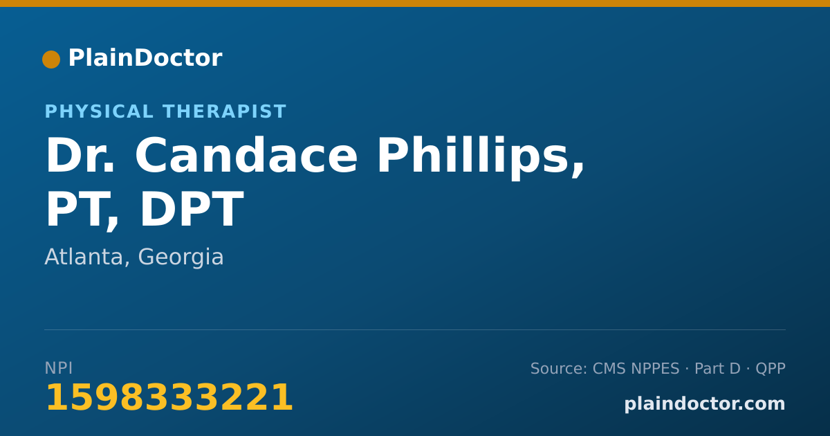 Shareable card for Candace Phillips, PT, DPT - Physical Therapist, Atlanta, GA