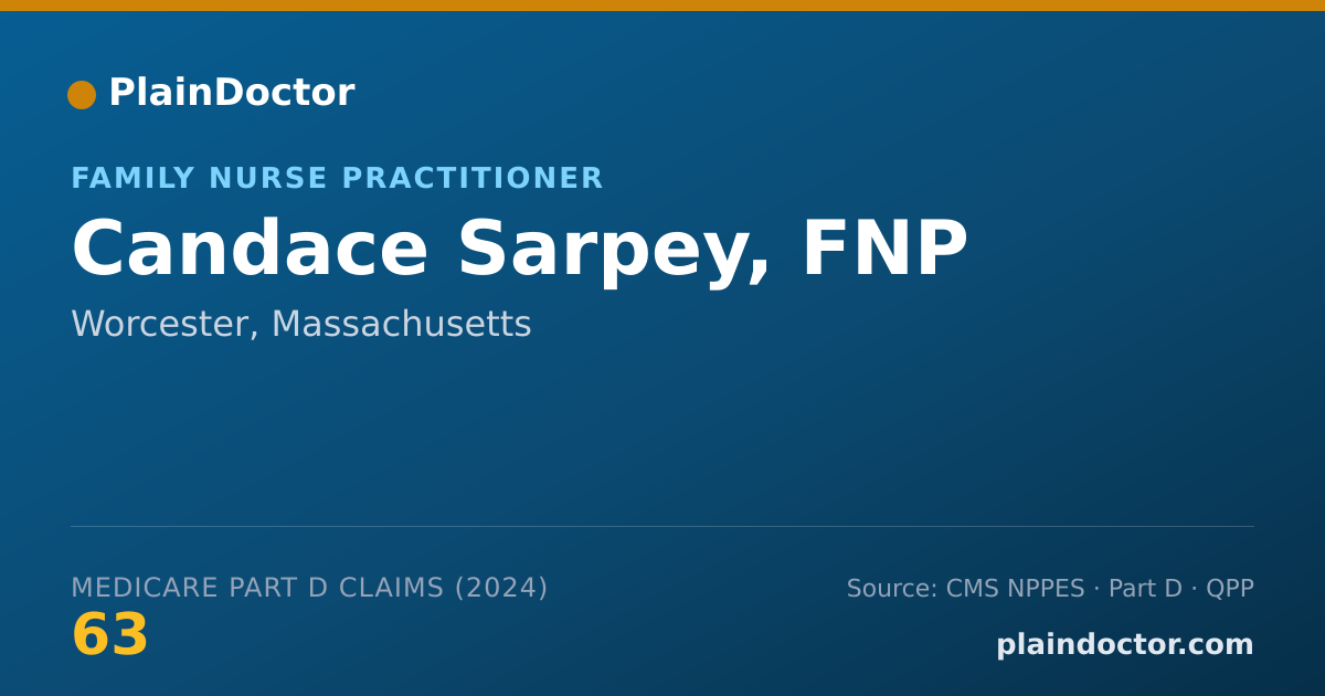 Shareable card for Candace Sarpey, FNP - Family Nurse Practitioner, Worcester, MA