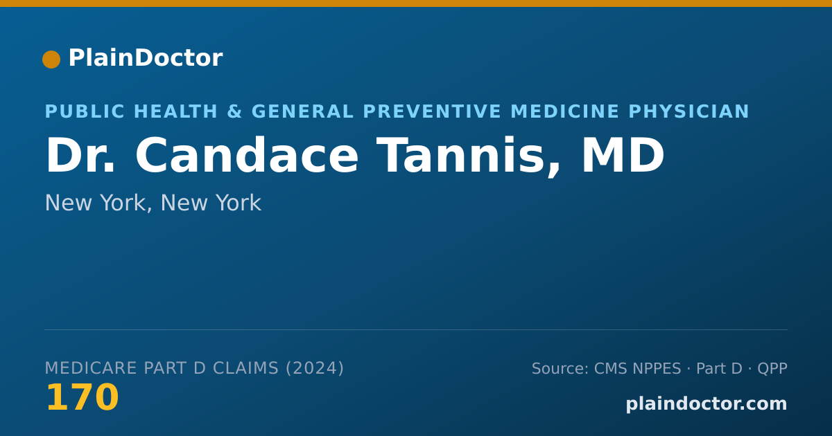 Shareable card for Candace Tannis, MD - Public Health & General Preventive Medicine Physician, New York, NY