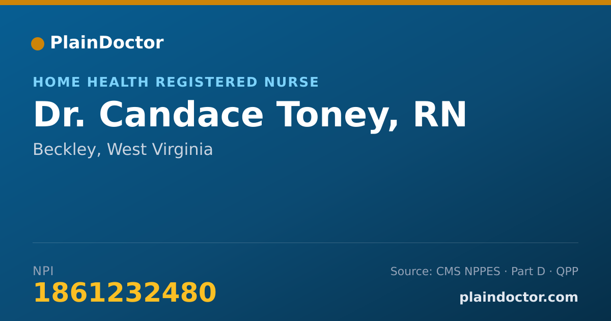 Shareable card for Candace Toney, RN - Home Health Registered Nurse, Beckley, WV