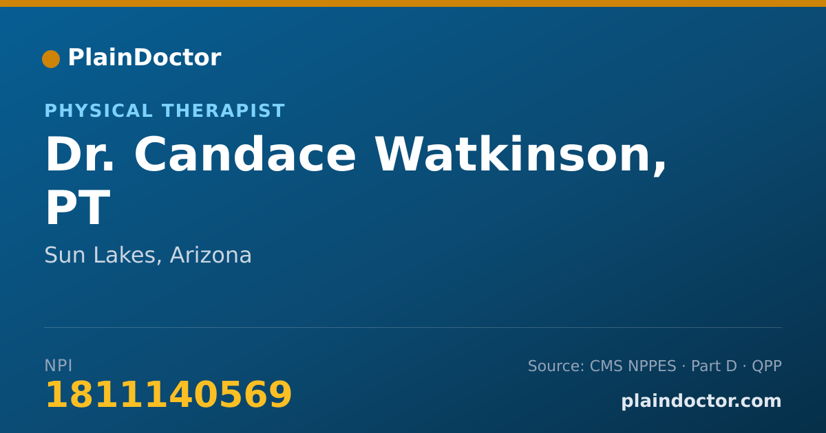 Shareable card for Candace Watkinson, PT - Physical Therapist, Sun Lakes, AZ