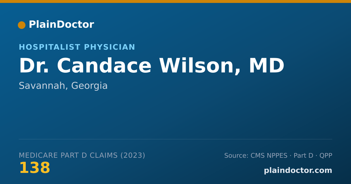 Shareable card for Candace Wilson, MD - Hospitalist Physician, Savannah, GA
