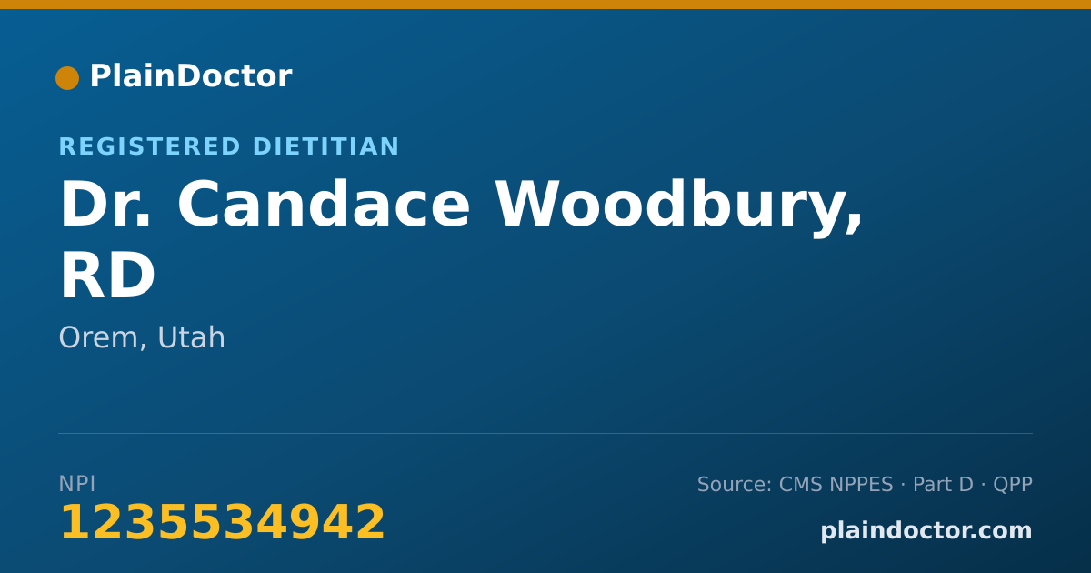 Shareable card for Candace Woodbury, RD - Registered Dietitian, Orem, UT