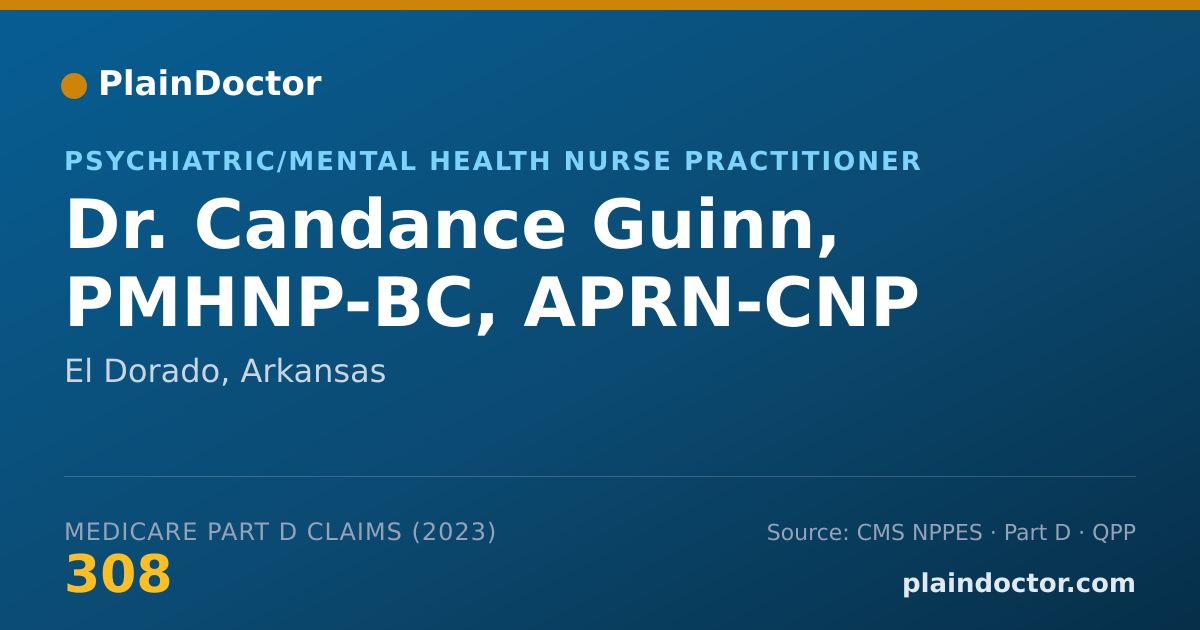 Shareable card for Candance Guinn, PMHNP-BC, APRN-CNP - Psychiatric/Mental Health Nurse Practitioner, El Dorado, AR