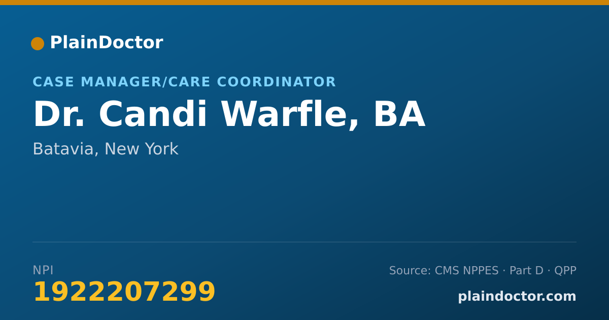 Shareable card for Candi Warfle, BA - Case Manager/Care Coordinator, Batavia, NY