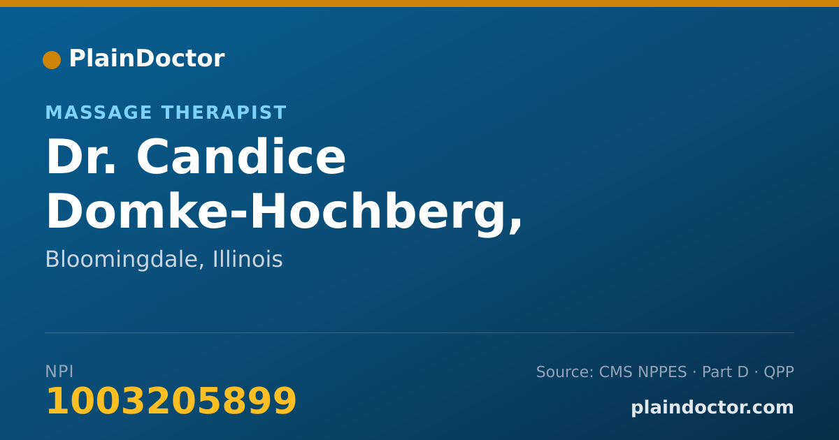 Shareable card for Candice Domke-Hochberg, LMT,NCBTMB - Massage Therapist, Bloomingdale, IL