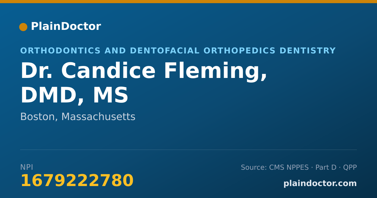 Shareable card for Candice Fleming, DMD, MS - Orthodontics and Dentofacial Orthopedics Dentistry, Boston, MA