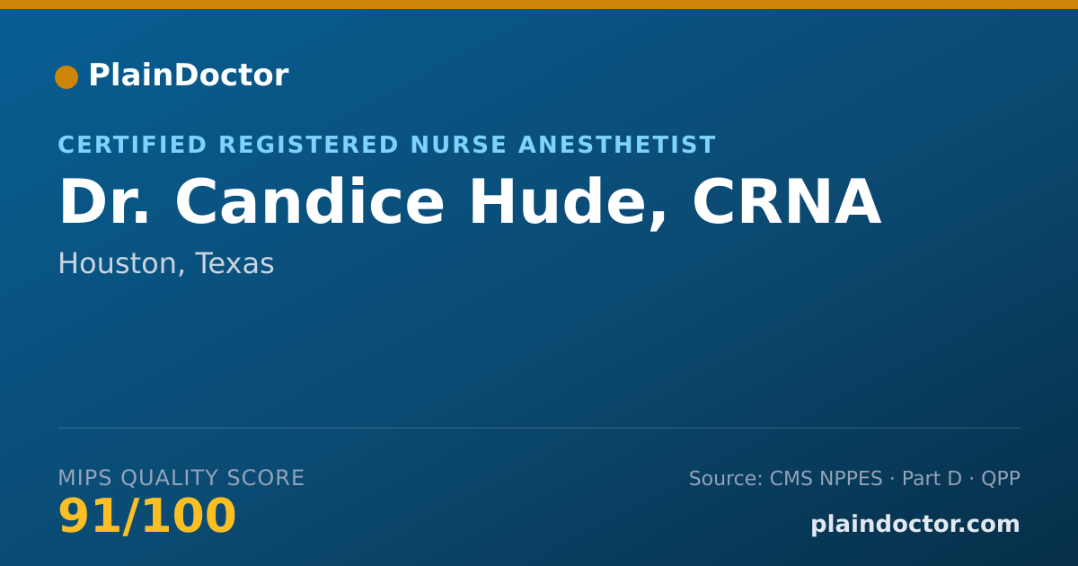 Shareable card for Candice Hude, CRNA - Certified Registered Nurse Anesthetist, Houston, TX