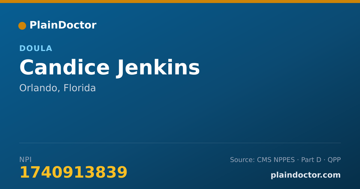 Shareable card for Candice Jenkins - Doula, Orlando, FL