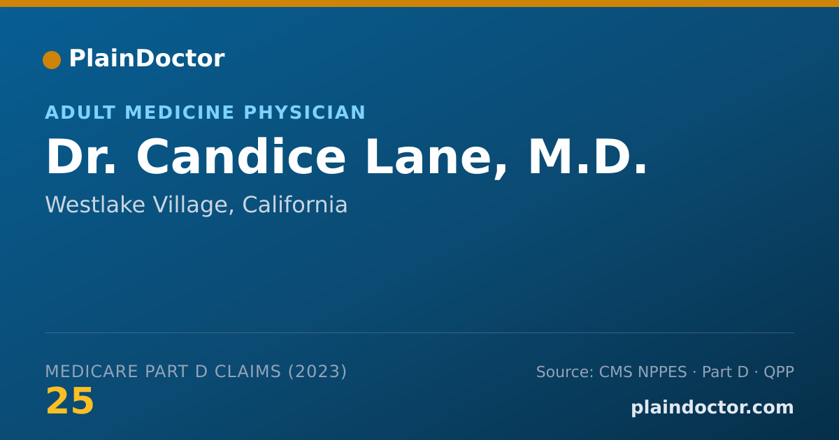 Shareable card for Candice Lane, M.D. - Adult Medicine Physician, Westlake Village, CA