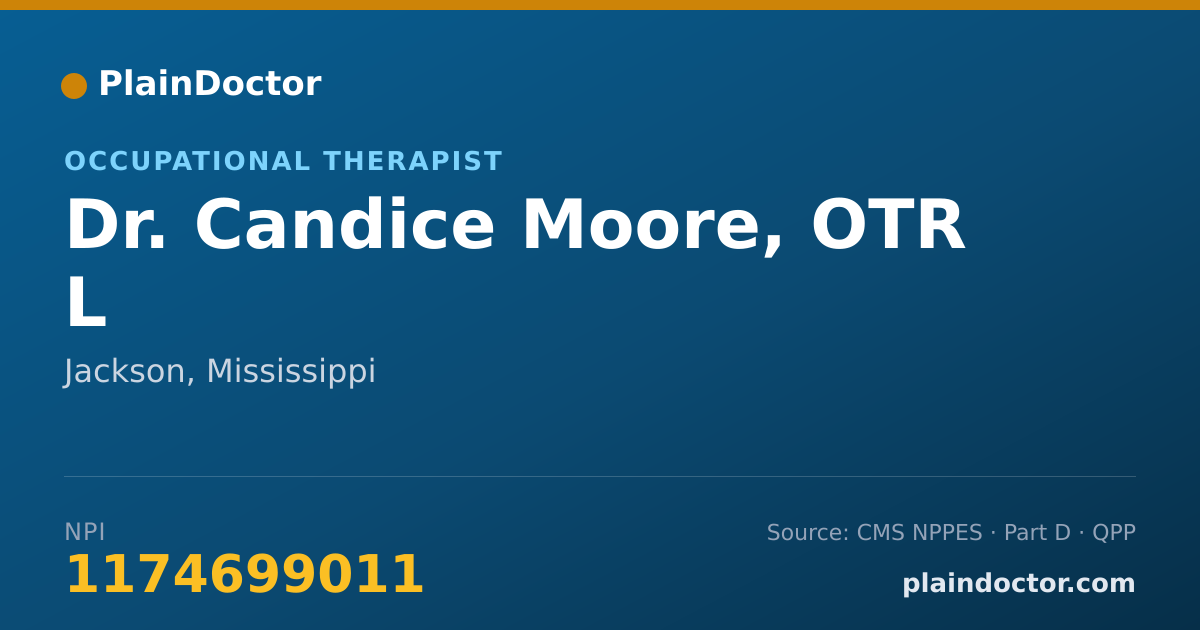 Shareable card for Candice Moore, OTR L - Occupational Therapist, Jackson, MS