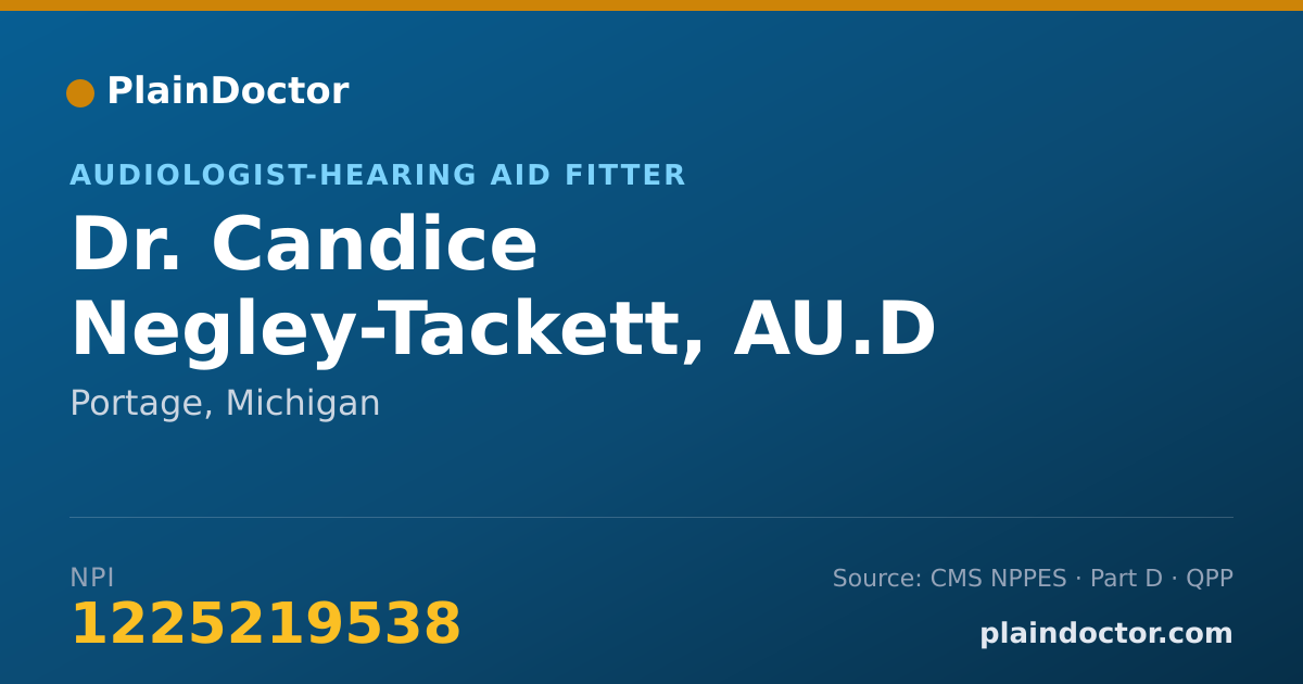 Shareable card for Candice Negley-Tackett, AU.D - Audiologist-Hearing Aid Fitter, Portage, MI