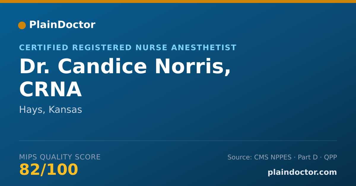 Shareable card for Candice Norris, CRNA - Certified Registered Nurse Anesthetist, Hays, KS