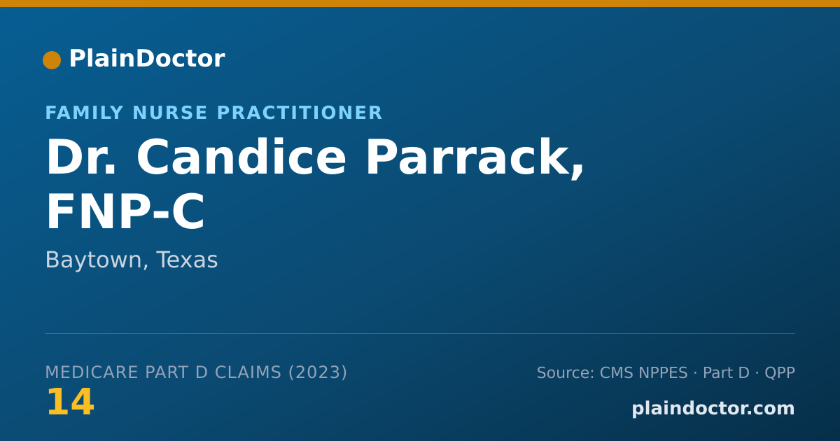 Shareable card for Candice Parrack, FNP-C - Family Nurse Practitioner, Baytown, TX