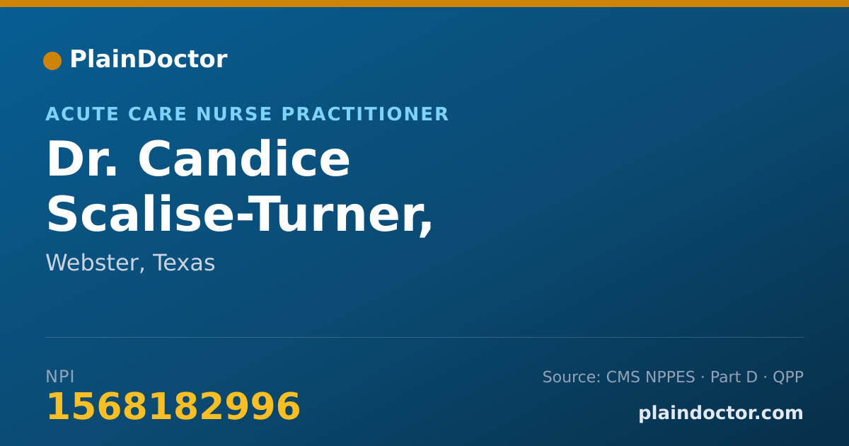 Shareable card for Candice Scalise-Turner, ACNPC-AG - Acute Care Nurse Practitioner, Webster, TX
