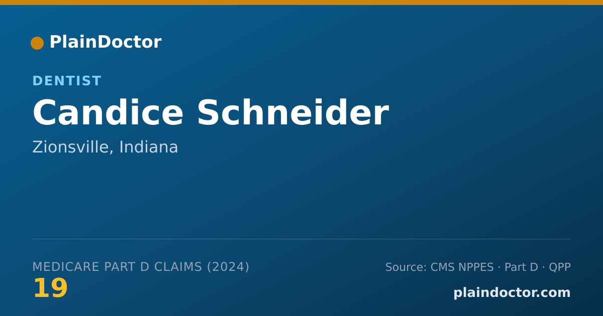 Shareable card for Candice Schneider - Dentist, Zionsville, IN