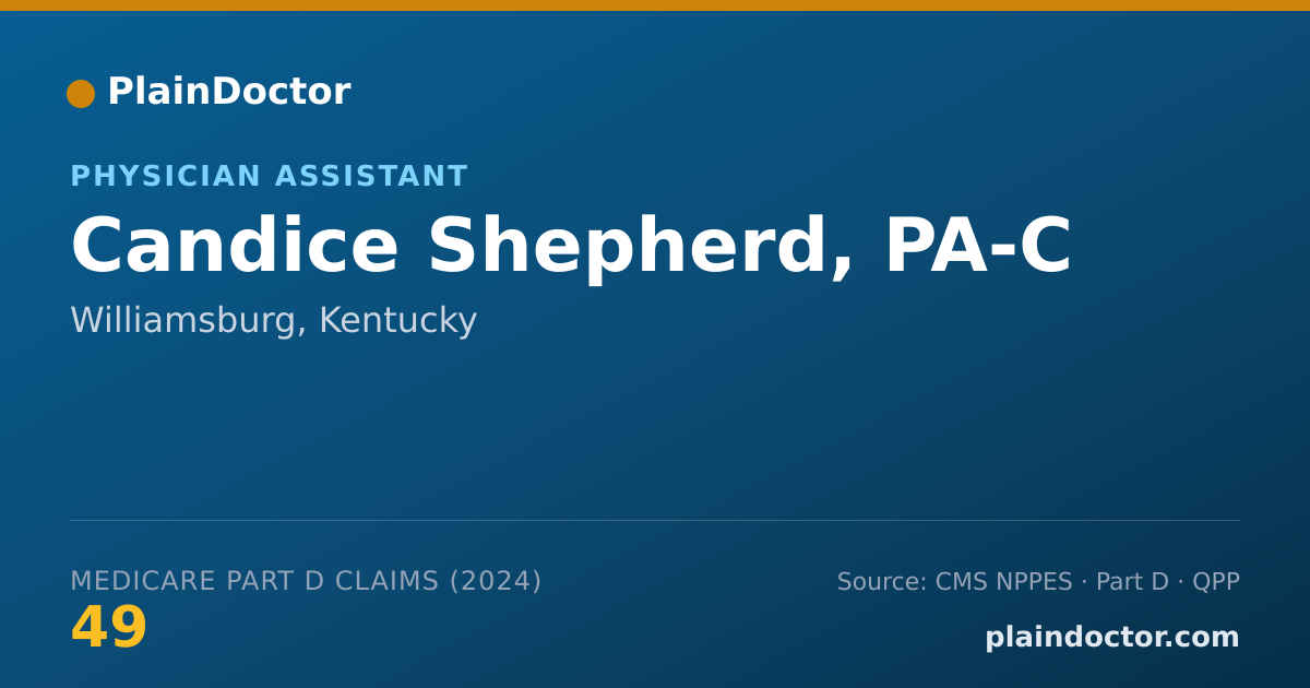 Shareable card for Candice Shepherd, PA-C - Physician Assistant, Williamsburg, KY