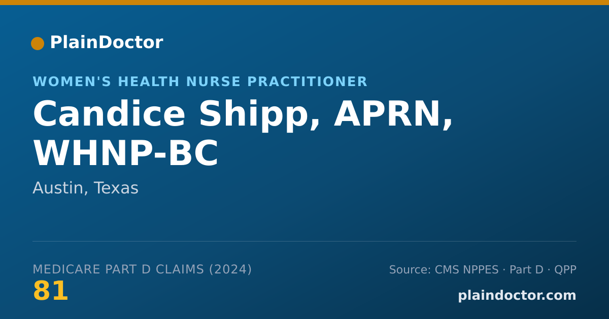 Shareable card for Candice Shipp, APRN, WHNP-BC - Women's Health Nurse Practitioner, Austin, TX