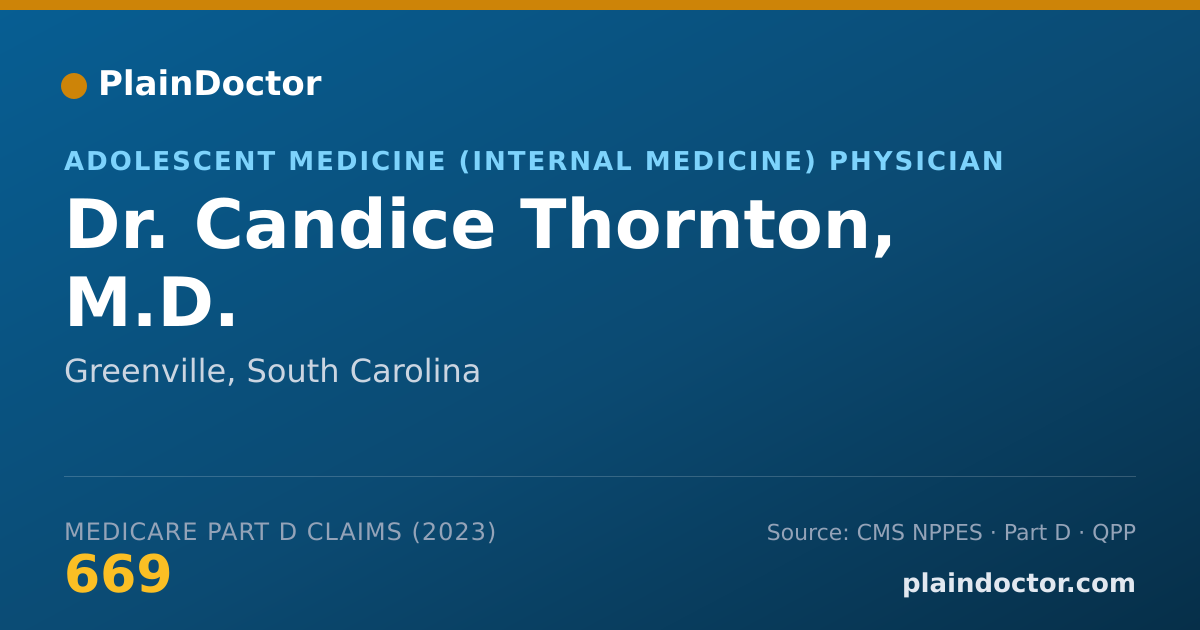 Shareable card for Candice Thornton, M.D. - Adolescent Medicine (Internal Medicine) Physician, Greenville, SC