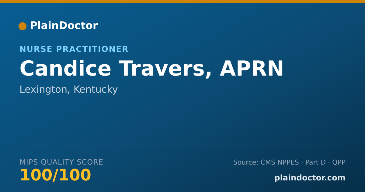 Shareable card for Candice Travers, APRN - Family Nurse Practitioner, Lexington, KY