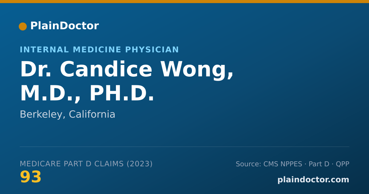 Shareable card for Candice Wong, M.D., PH.D. - Internal Medicine Physician, Berkeley, CA